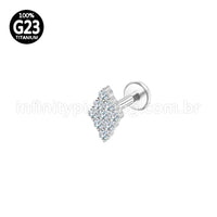 Piercing Labret Losango Com Zircônia