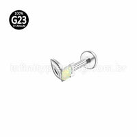 Piercing Labret Titânio 2 Folhas / Opala