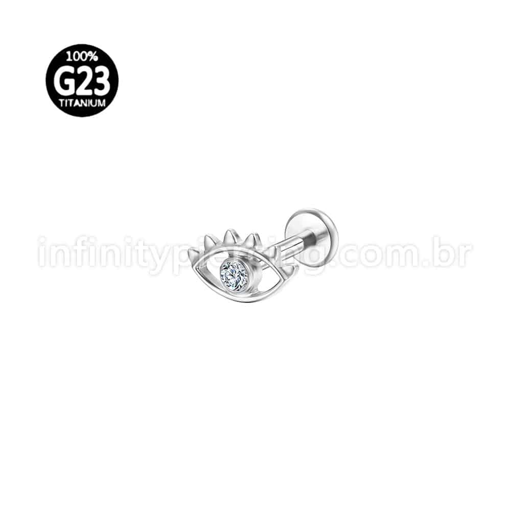 Piercing Labret Titânio Olho Zircônia