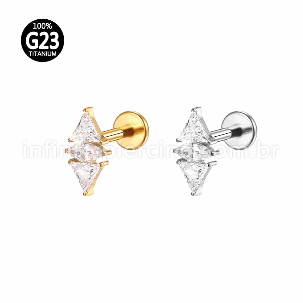 Piercing Labret Titânio Zirconias