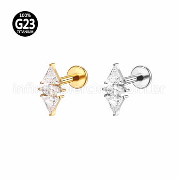 Piercing Labret Titânio Zirconias