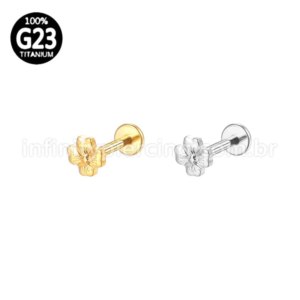 Piercing Labret Titânio Flor