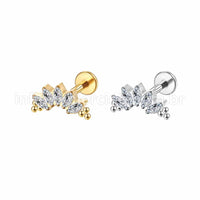 Piercing Labret Aço Cirúrgico Cluster Indiano 5 Zircônia
