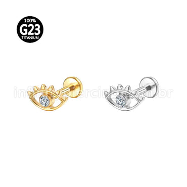 Piercing Labret Titânio Olho Zircônia