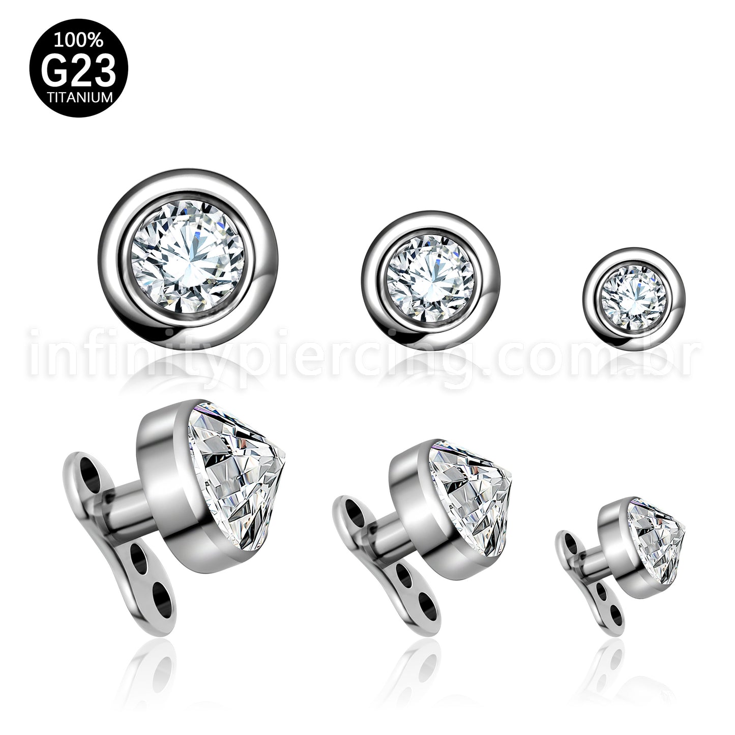 Piercing Microdermal Titânio Swarovski