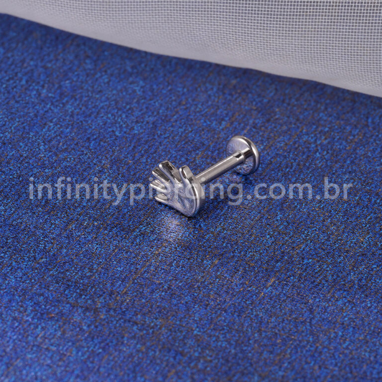 Piercing Labret Titânio Mão