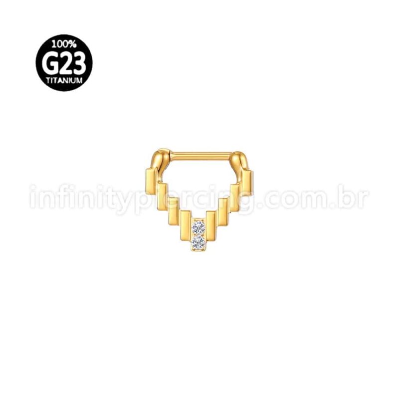 Piercing Argola Titânio Modelo V Zircônia