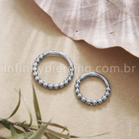 Piercing Argola Titânio Segmento Articulado Bolinhas