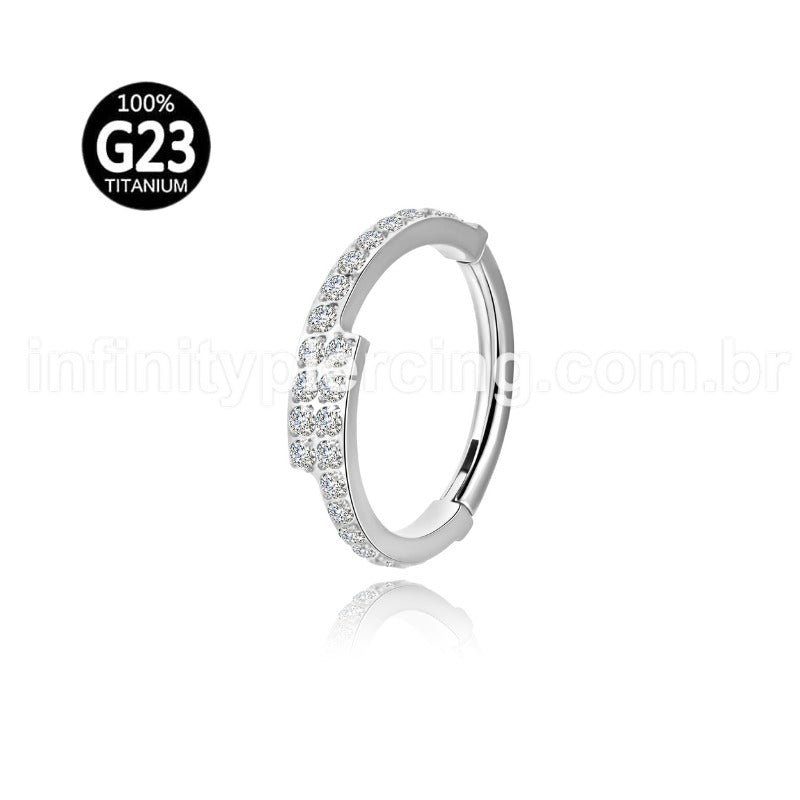 Piercing Argola Titânio Zircônia Cravejada