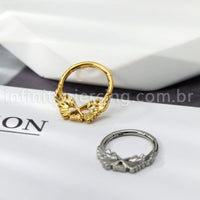 Piercing Argola Titânio Detalhada Asas
