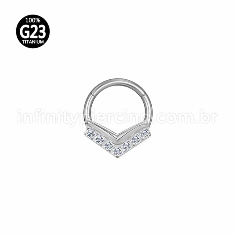 Piercing Argola Gota Titânio Segmento Articulado Zircônia