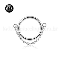 Piercing Argola Titânio Com Corrente