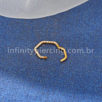 Piercing Argola Titânio Hexagonal Zircônia Cravejada