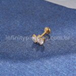 Piercing Labret Titânio 3 Zircônias
