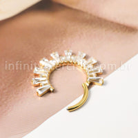 Piercing Argola Titânio Segmento Articulado Zircônia Cravejada