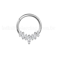Piercing Argola  Aço Cirúrgico Segmento Articulado Zircônias