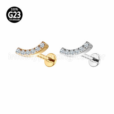 Piercing Labret Cluster Titânio Zircônia Cravejada