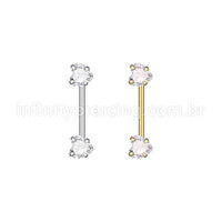 Piercing Mamilo Push Pin Aço Cirúrgico Zircônia Coração