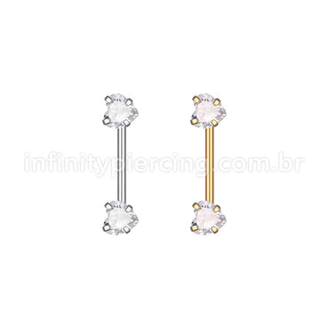 Piercing Mamilo Push Pin Aço Cirúrgico Zircônia Coração