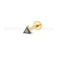 Piercing Labret Aço Cirúrgico Zircônia Triangular