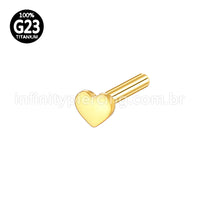 Haste Para Labret Titânio Base Coração