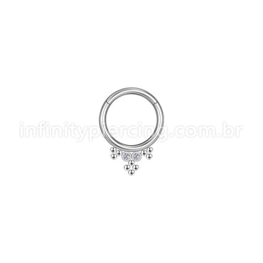 Piercing Argola Aço Cirúrgico Indiano Zircônia