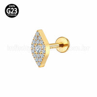 Piercing Labret Titânio Olho Zircônia
