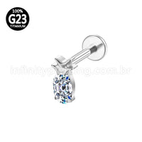 Piercing Labret Titânio Abacaxi Zircônia