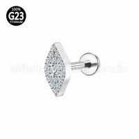 Piercing Labret Titânio Olho Zircônia