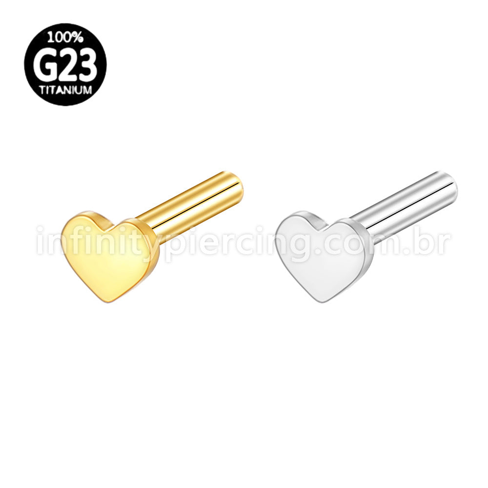 Haste Para Labret Titânio Base Coração