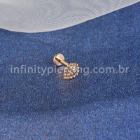 Piercing Labret Aço Cirúrgico Gota Zircônia