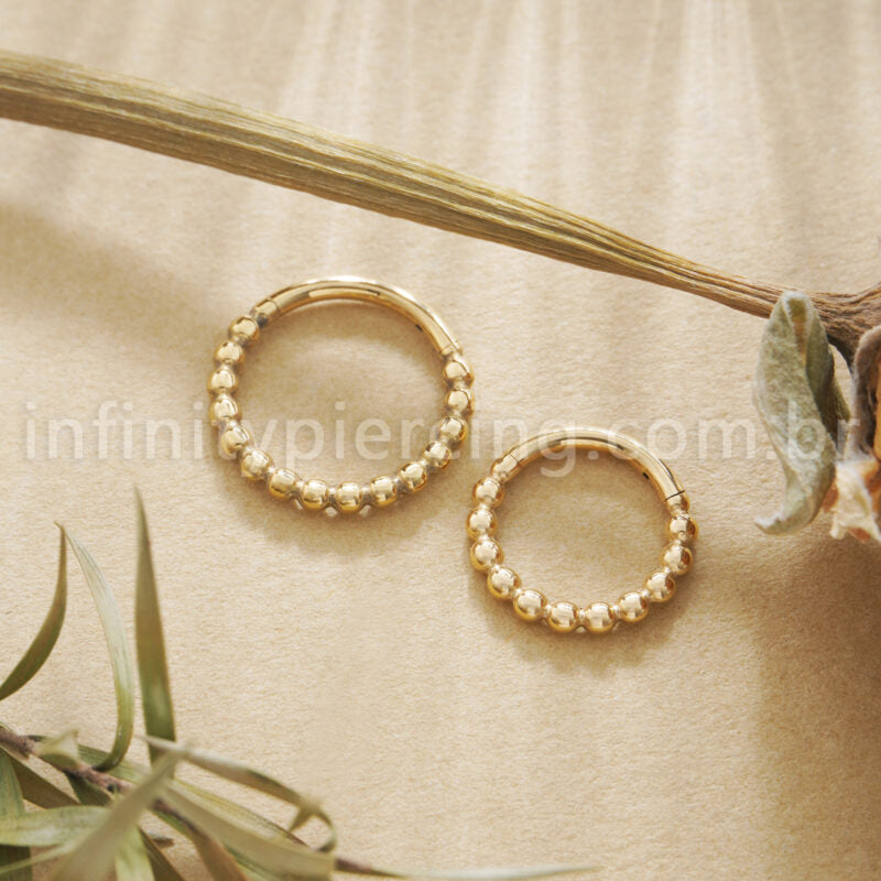 Piercing Argola Titânio Segmento Articulado Bolinhas