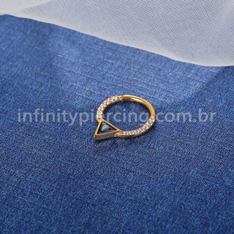 Piercing Argola Aço Cirúrgico Segmento Articulado Zircônia Furta Cor