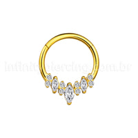 Piercing Argola  Aço Cirúrgico Segmento Articulado Zircônias