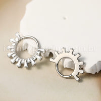 Piercing Argola Titânio Segmento Articulado Zircônia Cravejada