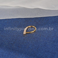 Piercing Argola Aço Cirúrgico Gota Com Zircônia