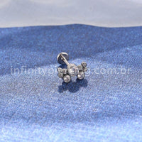 Piercing Labret Aço Cirúrgico Zircônias
