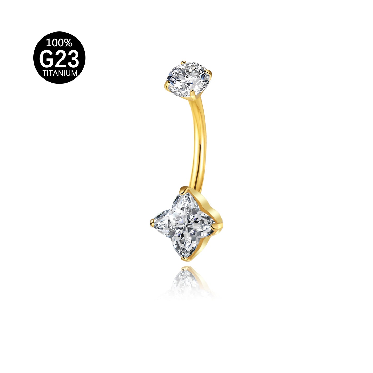 Piercing de Umbigo com Elegância Tropical e Brilho Delicado