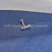 Piercing Labret Aço Cirúgico 5 Mini Zircônia Reta