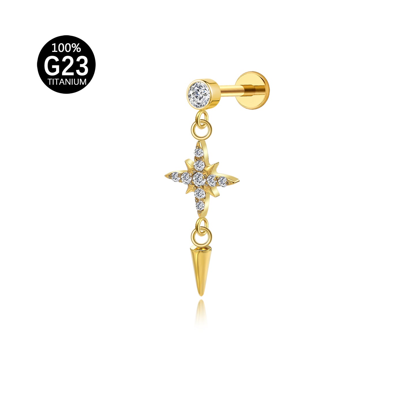 Piercing Labret Minimalista para Lábio com Design Elegante