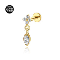 Piercing Labret Feminino com Brilho Sutil e Charme Sofisticado