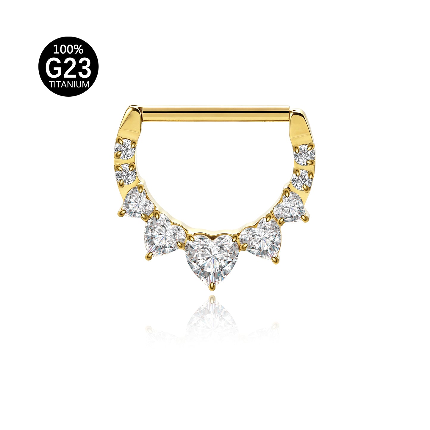 Piercing de Titânio G23 com Zircônias – Design Curvo Moderno e Minimalista