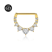 Piercing de Titânio G23 com Zircônias – Design Curvo Moderno e Minimalista
