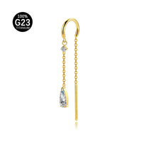 Brinco Feminino em Titânio G23 com Design Elegante e Sofisticado