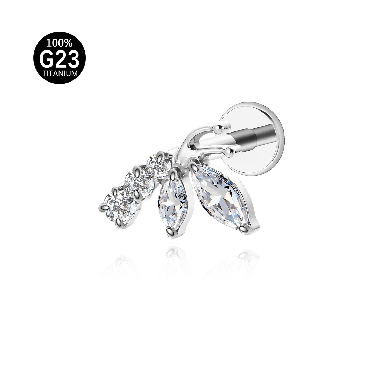 Piercing Labial em Titânio G23 com Design Contemporâneo