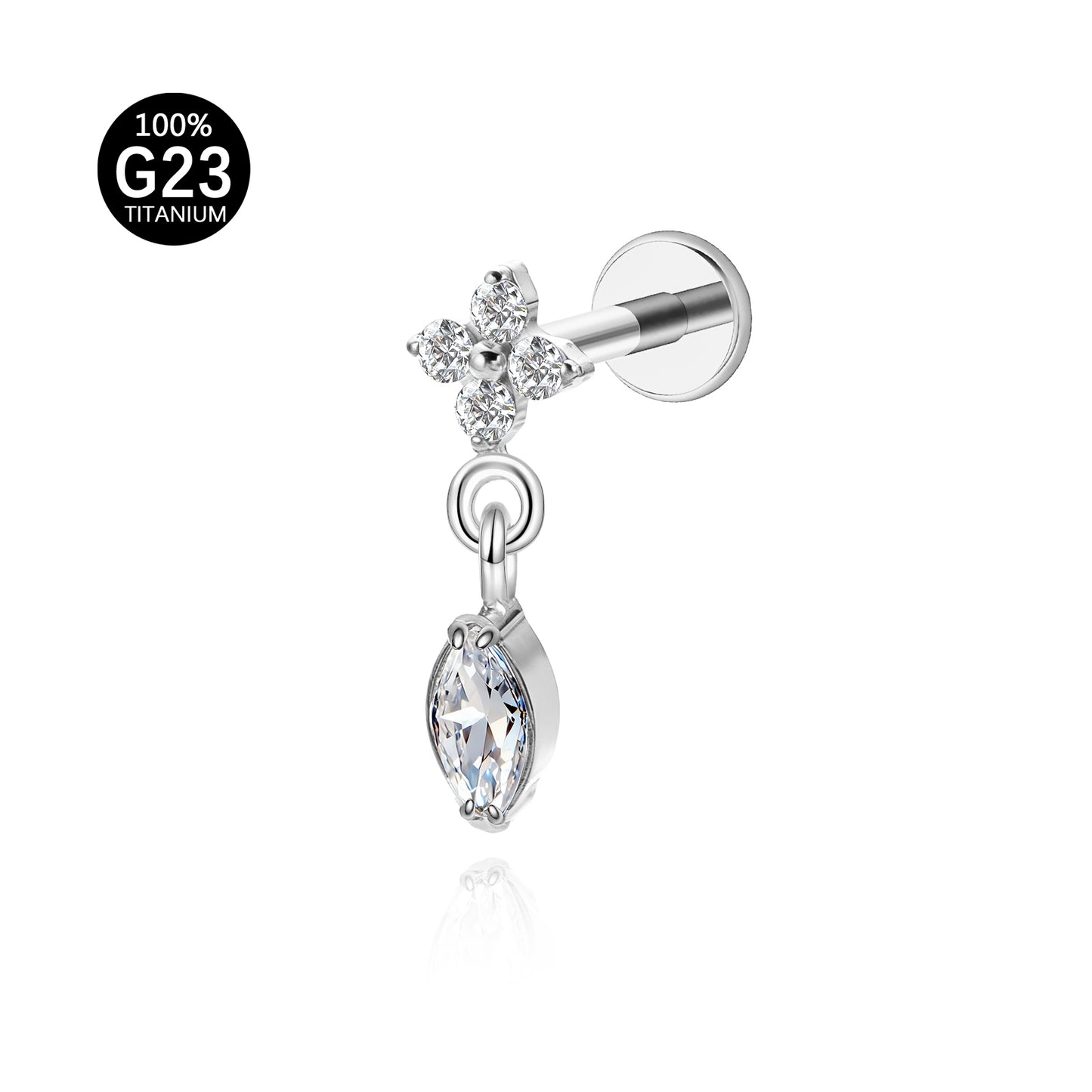 Piercing Labret Feminino com Brilho Sutil e Charme Sofisticado