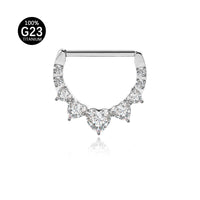 Piercing de Titânio G23 com Zircônias – Design Curvo Moderno e Minimalista