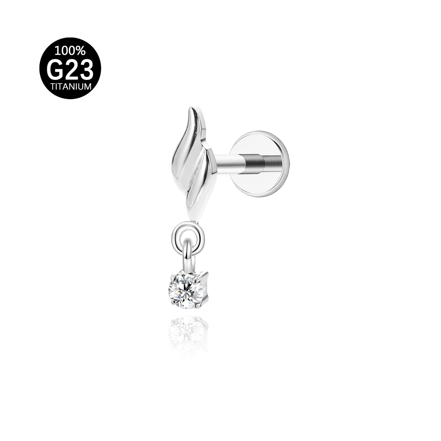 Piercing Labial em Titânio G23 com Design de Raio Suave