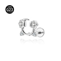 Piercing Labret Titânio G23 com Zircônia Brilhante