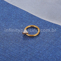 Piercing Argola Titânio Segmento Articulado Uma Zircônia Triângulo